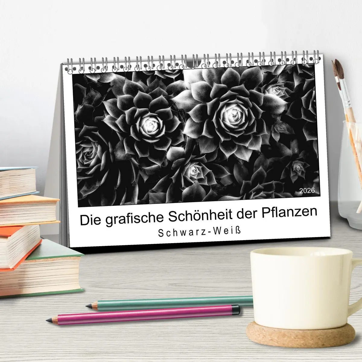 Bild: 9783457899915 | Die grafische Schönheit der Pflanzen - Schwarz-Weiß (Tischkalender...