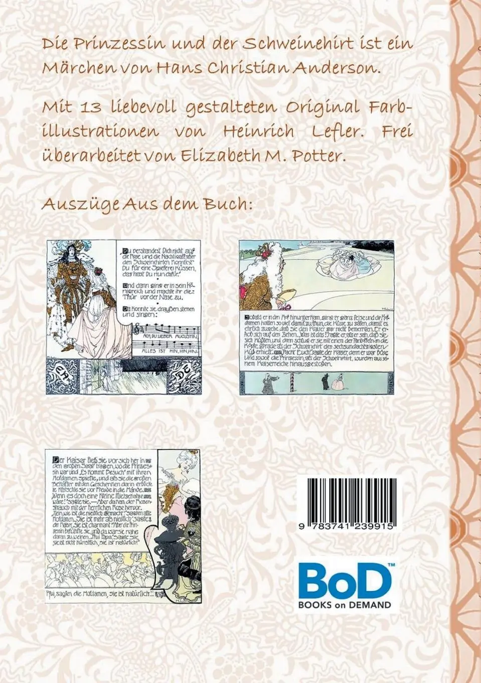Rückseite: 9783741239915 | Die Prinzessin und der Schweinehirt | Hans Christian Andersen (u. a.)