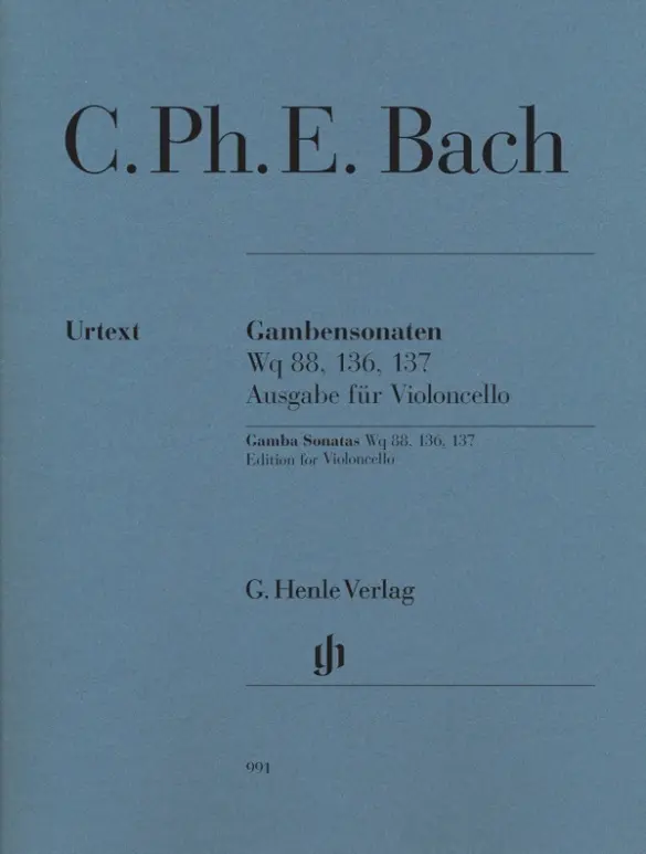 Cover: 9790201809915 | Carl Philipp Emanuel Bach - Gambensonaten Wq 88, 136, 137 | Enßlin