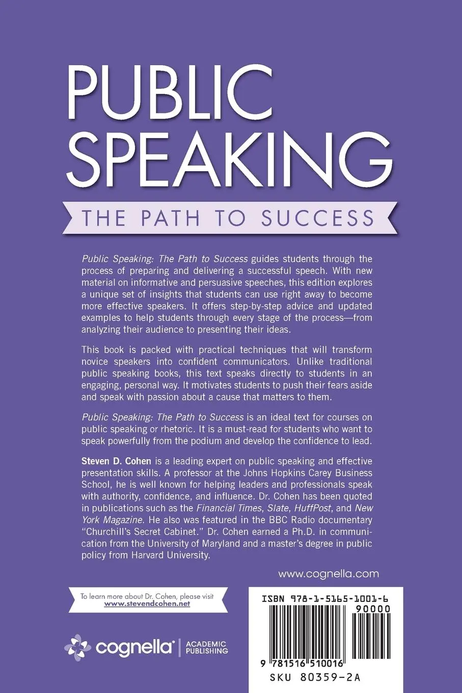 Rückseite: 9781516510016 | Public Speaking | The Path to Success | Steven D Cohen | Taschenbuch