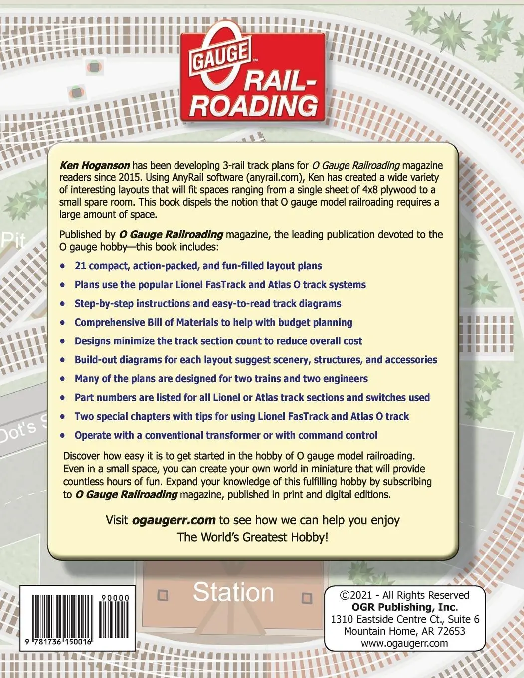 Rückseite: 9781736150016 | 21 Great Track Plans for Compact O Gauge Layouts | Ken Hoganson | Buch