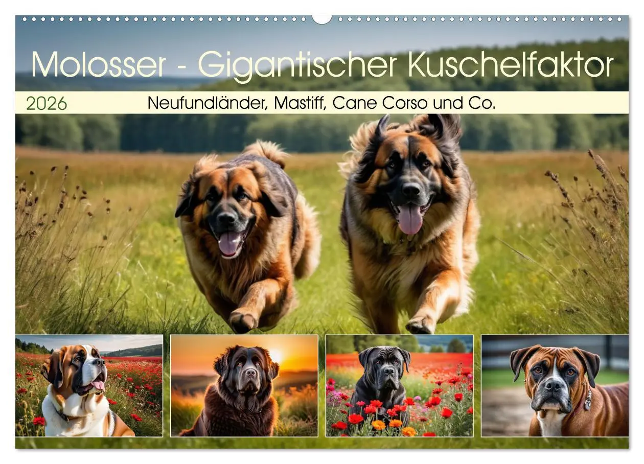 Cover: 9783457390016 | Molosser - Gigantischer Kuschelfaktor (Wandkalender 2026 DIN A2...