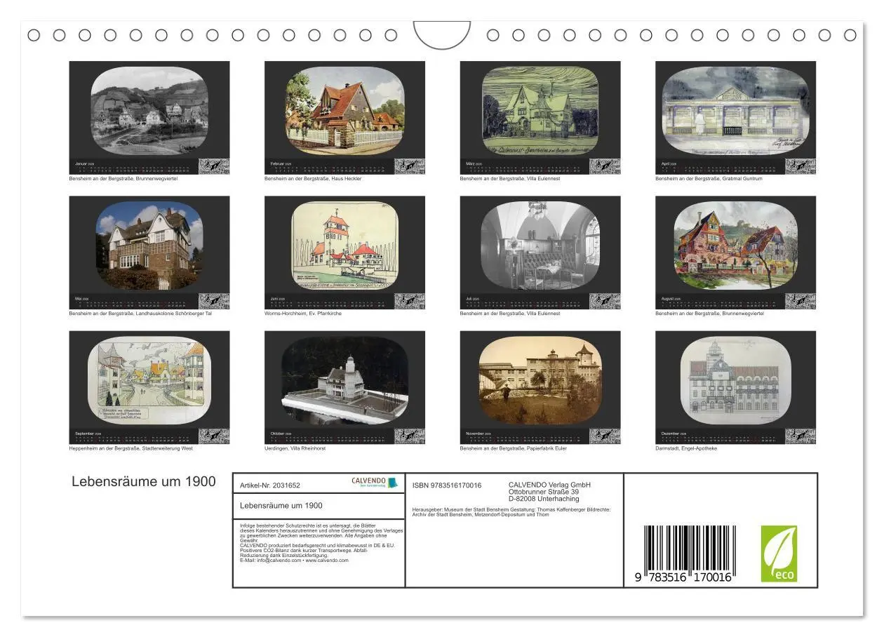 Bild: 9783516170016 | Lebensräume um 1900 (Wandkalender 2026 DIN A4 quer), CALVENDO...