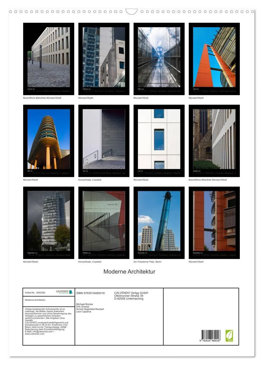 Bild: 9783516480016 | Moderne Architektur (Wandkalender 2026 DIN A2 hoch), CALVENDO...