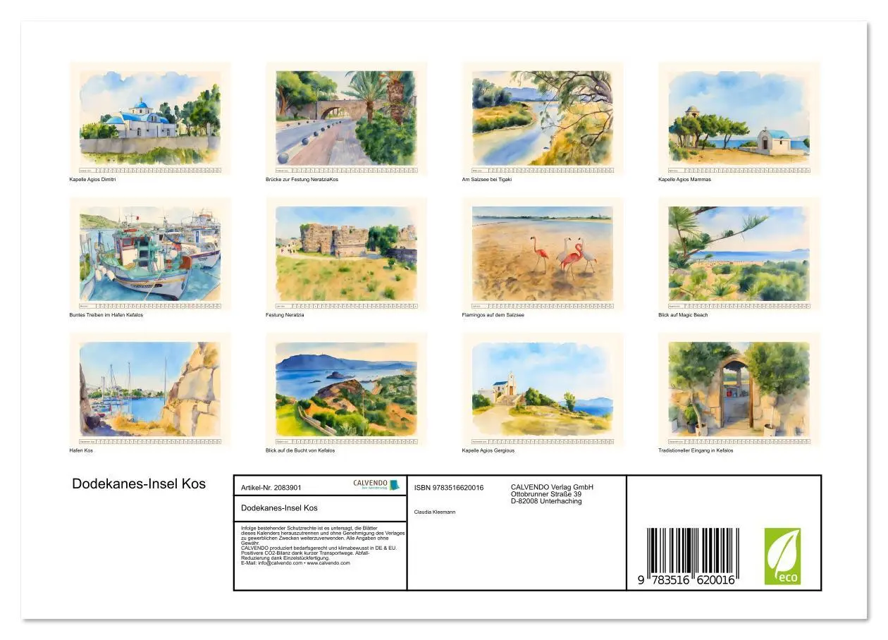 Bild: 9783516620016 | Dodekanes-Insel Kos (Wandkalender 2026 DIN A4 quer), CALVENDO...