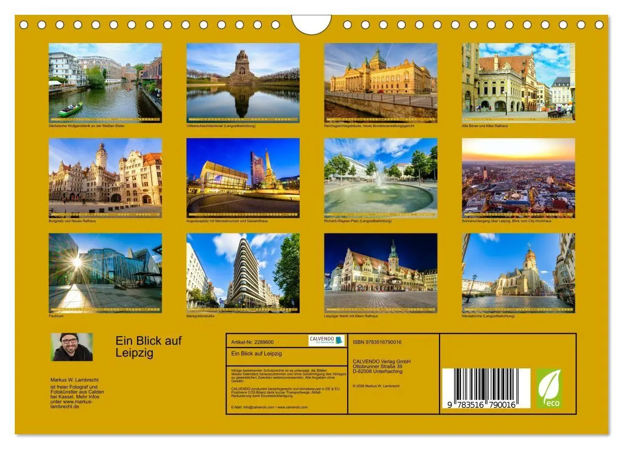 Bild: 9783516790016 | Ein Blick auf Leipzig (Wandkalender 2027 DIN A4 quer), CALVENDO...