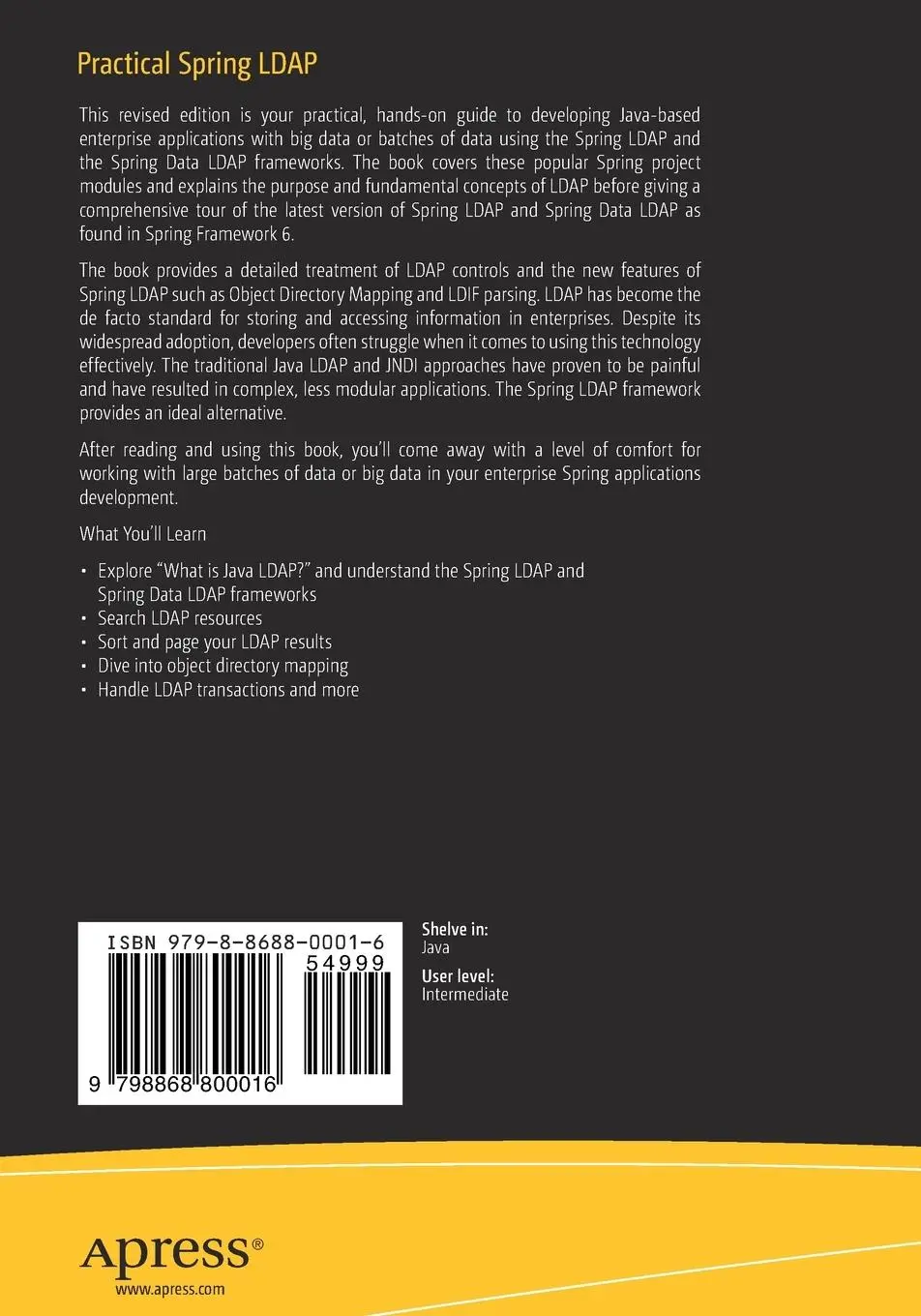 Rückseite: 9798868800016 | Practical Spring LDAP | Andres Sacco (u. a.) | Taschenbuch | xx | 2023