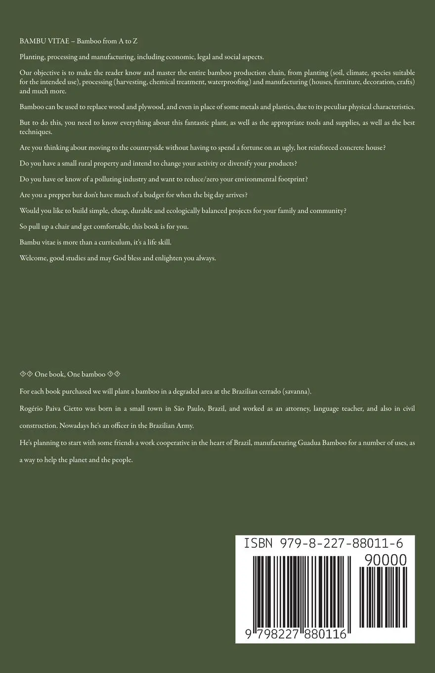 Rückseite: 9798227880116 | BAMBOO VITAE - Bamboo from A to Z | Rogerio Cietto | Taschenbuch
