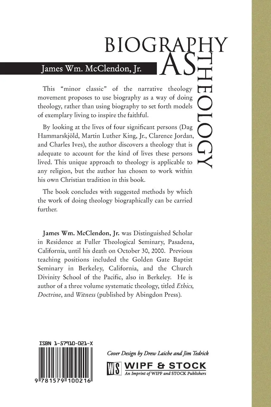 Rückseite: 9781579100216 | Biography as Theology | James Wm. McClendon | Taschenbuch | Englisch