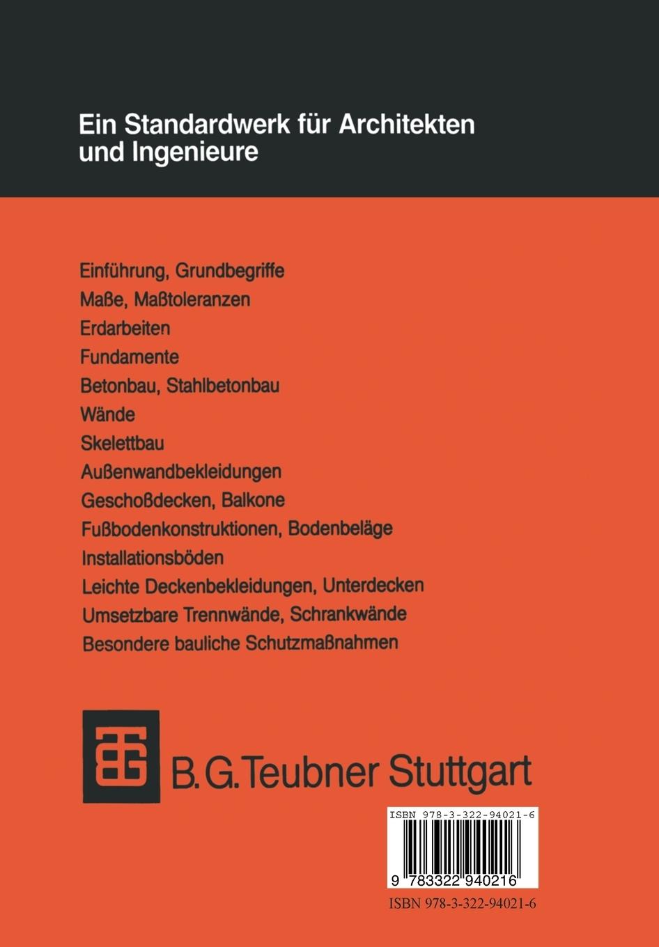 Rückseite: 9783322940216 | Baukonstruktionslehre 1 | Ulf Hestermann (u. a.) | Taschenbuch | 2012