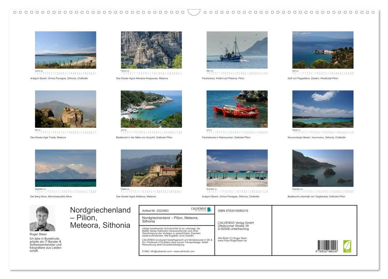 Bild: 9783516080216 | Nordgriechenland - Pilion, Meteora, Sithonia (Wandkalender 2026 DIN...