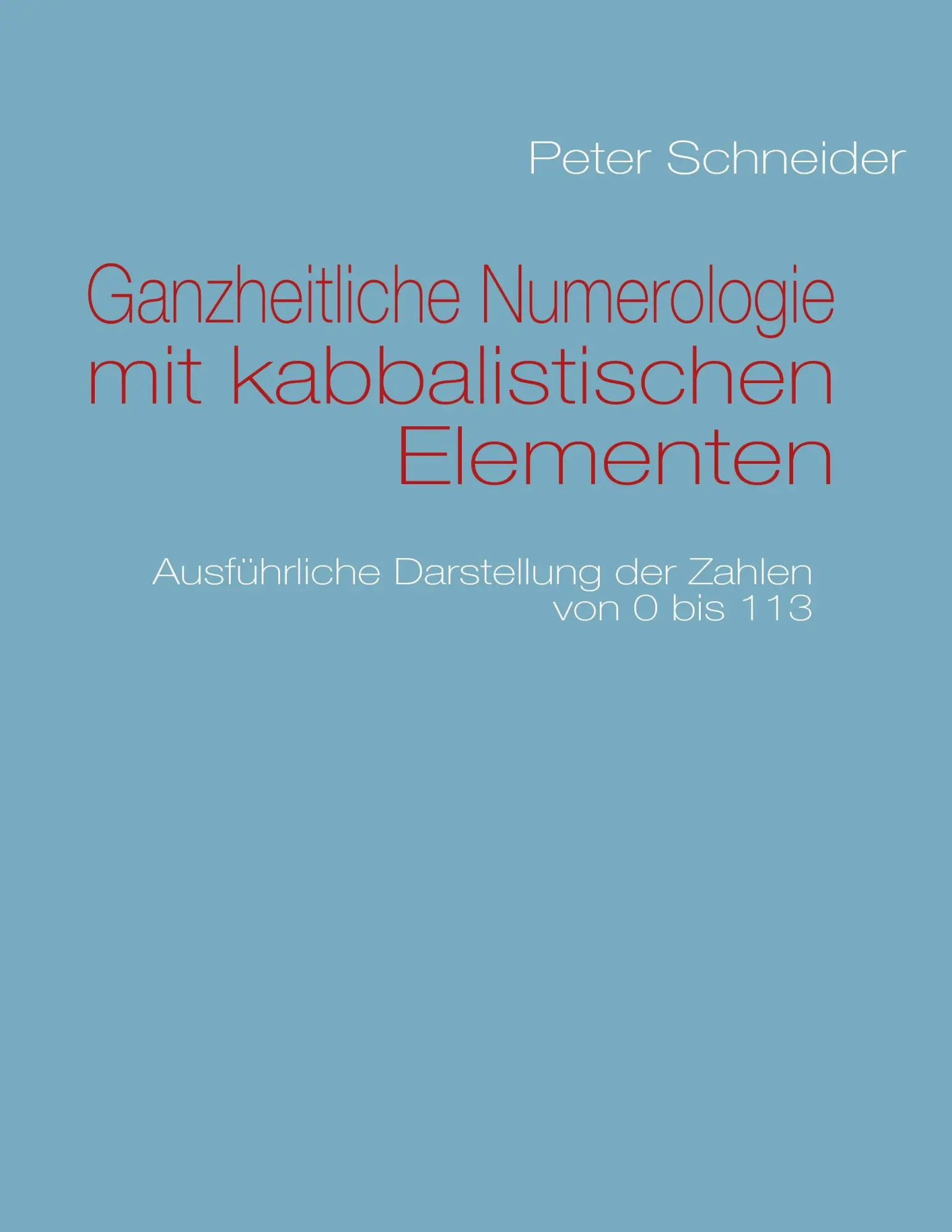 Cover: 9783839130216 | Ganzheitliche Numerologie mit kabbalistischen Elementen | Schneider