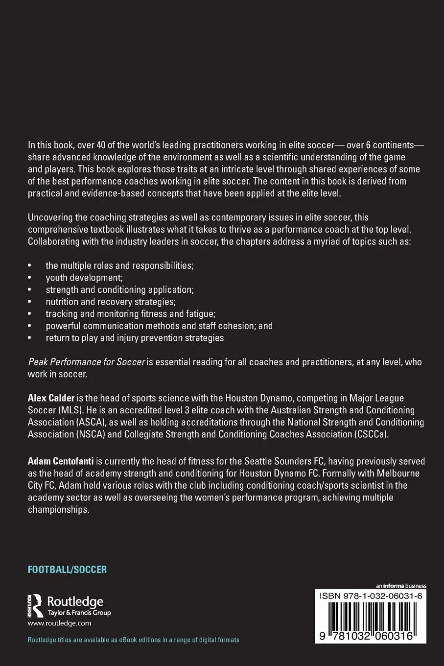 Rückseite: 9781032060316 | Peak Performance for Soccer | The Elite Coaching and Training Manual