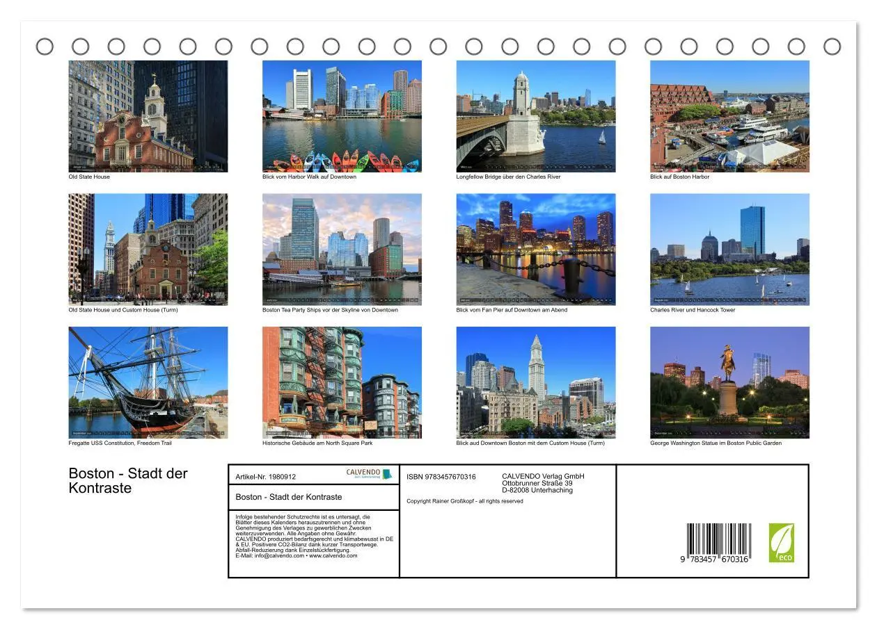 Bild: 9783457670316 | Boston - Stadt der Kontraste (Tischkalender 2026 DIN A5 quer),...