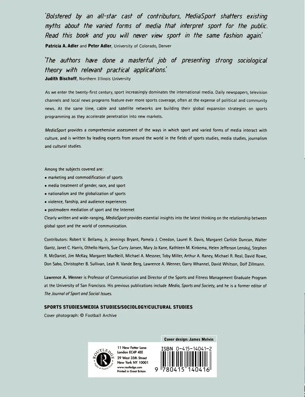 Rückseite: 9780415140416 | MediaSport | Lawrence Wenner | Taschenbuch | Englisch | 1998