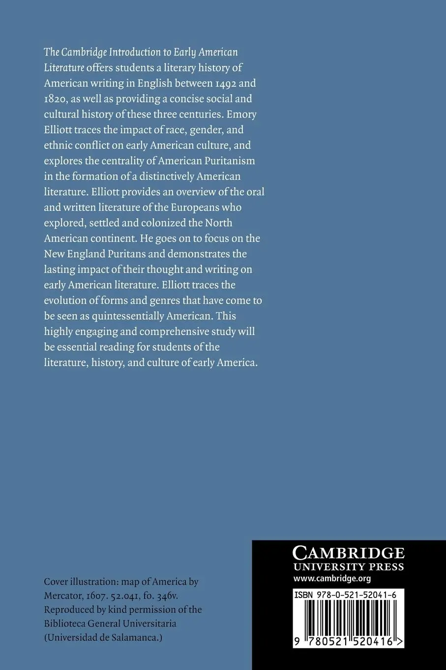Rückseite: 9780521520416 | The Cambridge Introduction to Early American Literature | Taschenbuch