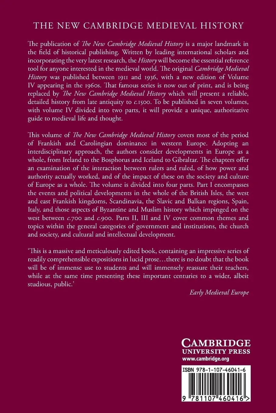 Rückseite: 9781107460416 | The New Cambridge Medieval History | Rosamond Mckitterick | Buch