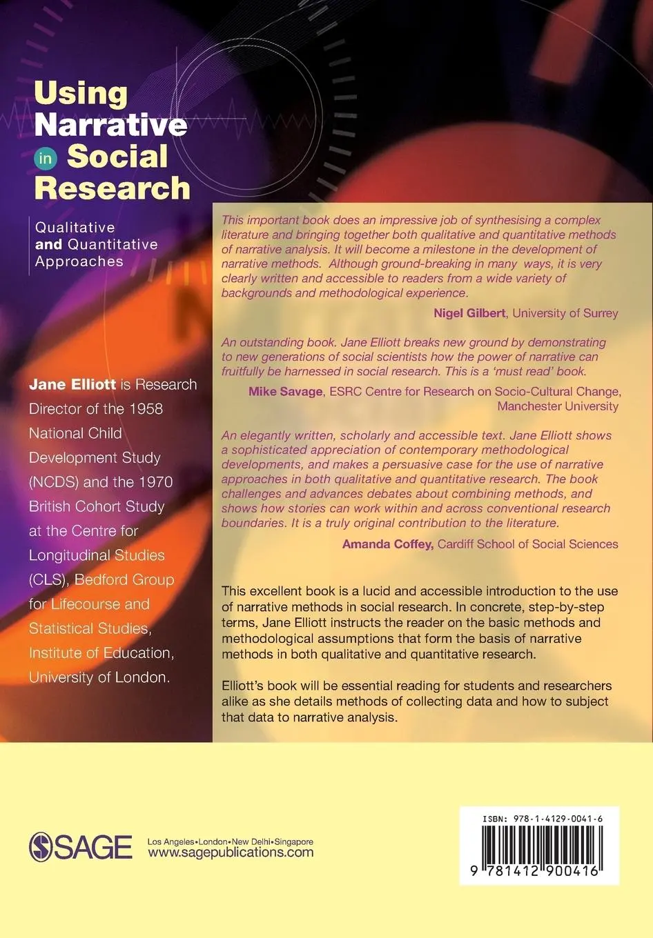 Rückseite: 9781412900416 | Using Narrative in Social Research | Jane Elliott | Taschenbuch | 2005
