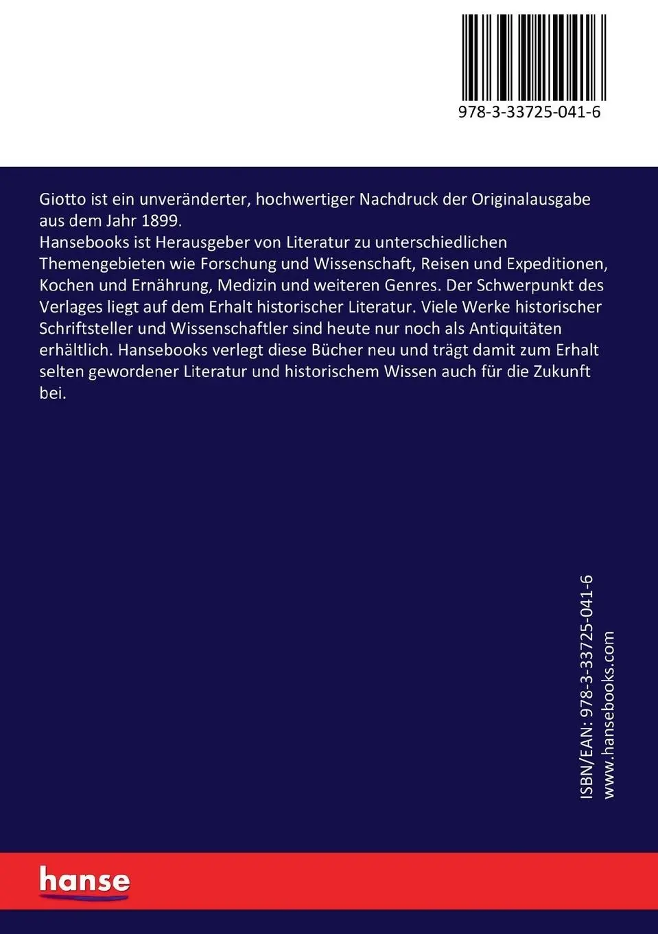 Rückseite: 9783337250416 | Giotto | Henry Thode | Taschenbuch | 164 S. | Deutsch | 2017