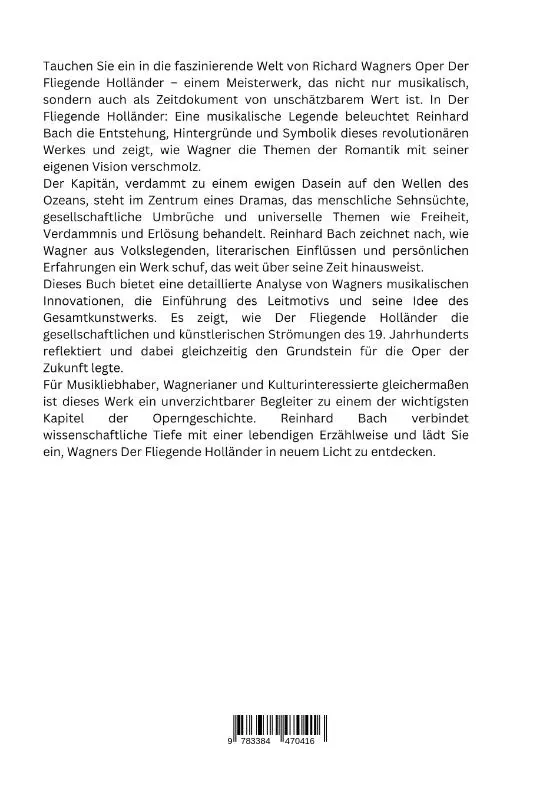 Rückseite: 9783384470416 | Der Fliegende Holländer: Eine musikalische Legende | Reinhard Bach