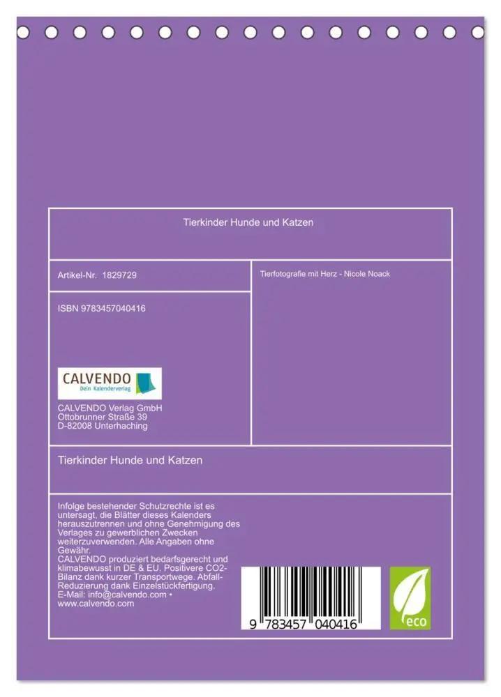 Bild: 9783457040416 | Tierkinder Hunde und Katzen (Tischkalender 2025 DIN A5 hoch),...
