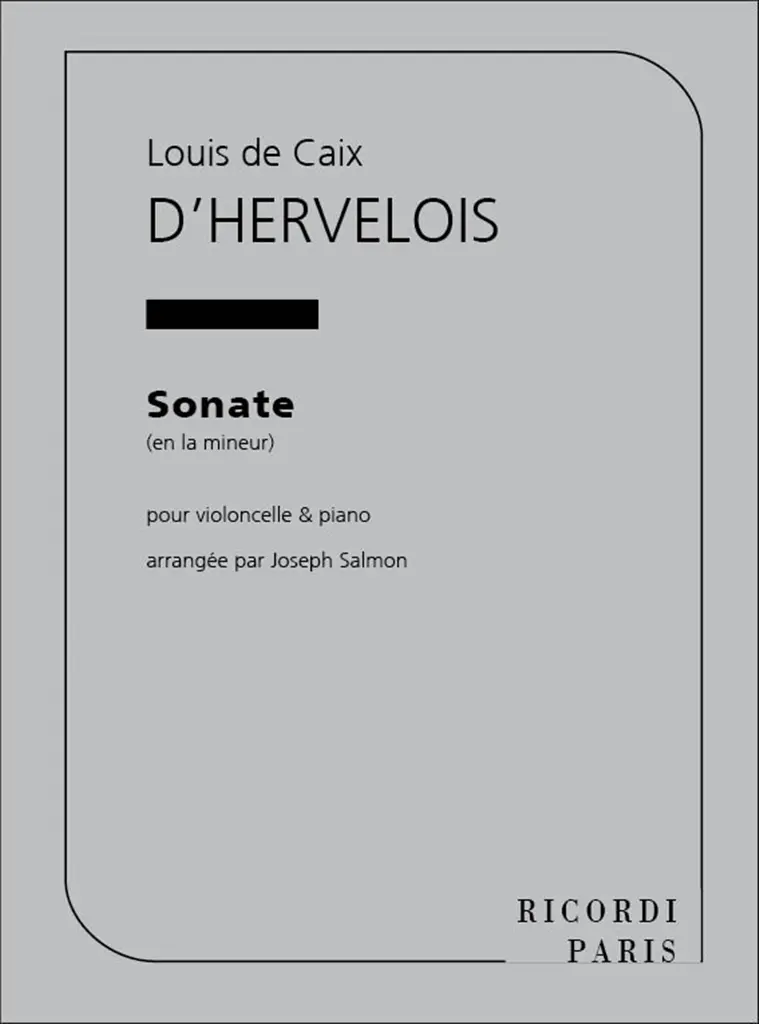 D'Herveloix Sonate En La Mineur Violoncelle Et