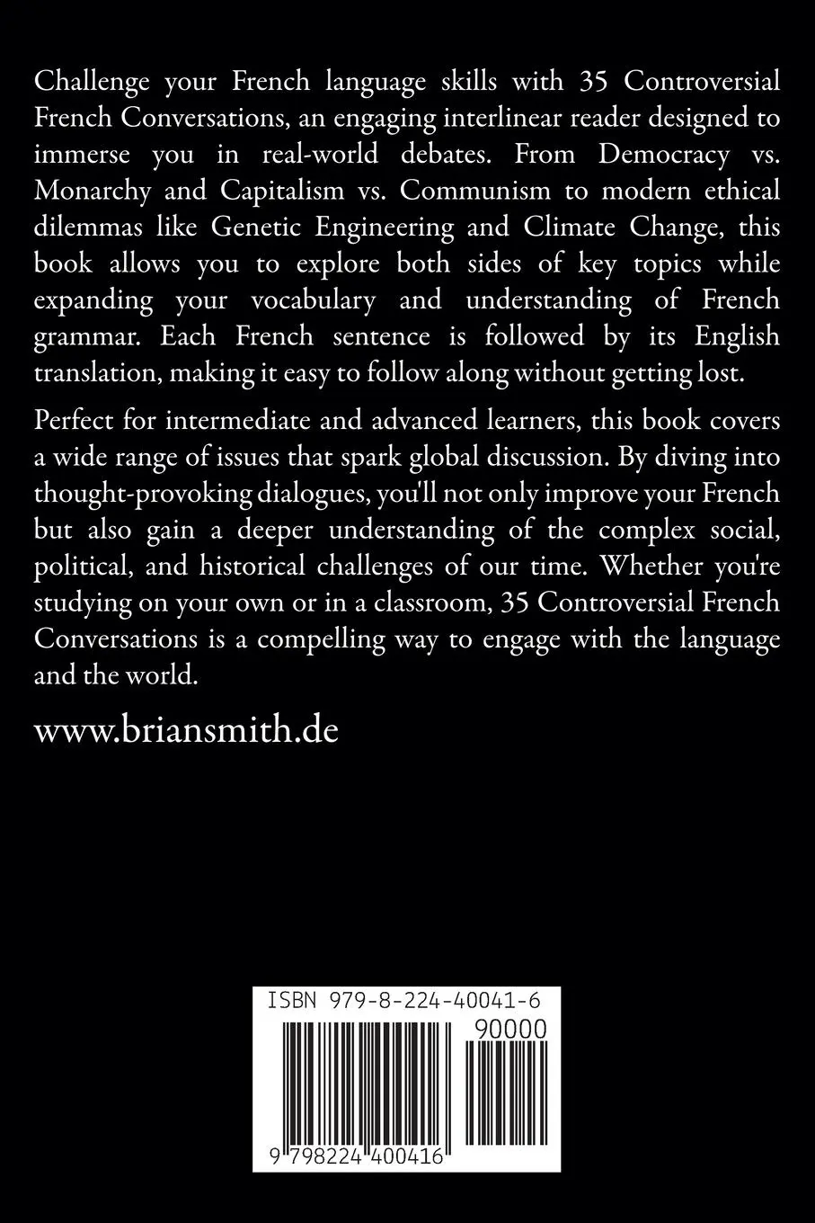 Rückseite: 9798224400416 | 35 Controversial French Conversations | Brian Smith | Taschenbuch