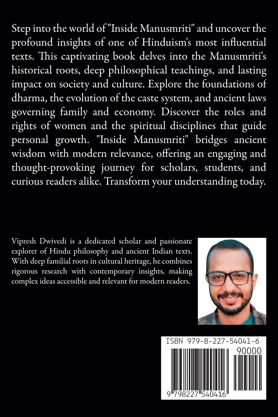 Rückseite: 9798227540416 | Inside Manusmriti | Vipresh Dwivedi | Taschenbuch | Englisch | 2024