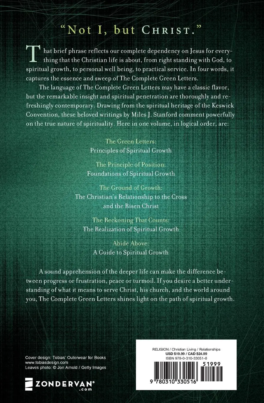 Rückseite: 9780310330516 | The Complete Green Letters | Miles J. Stanford | Taschenbuch | 1984