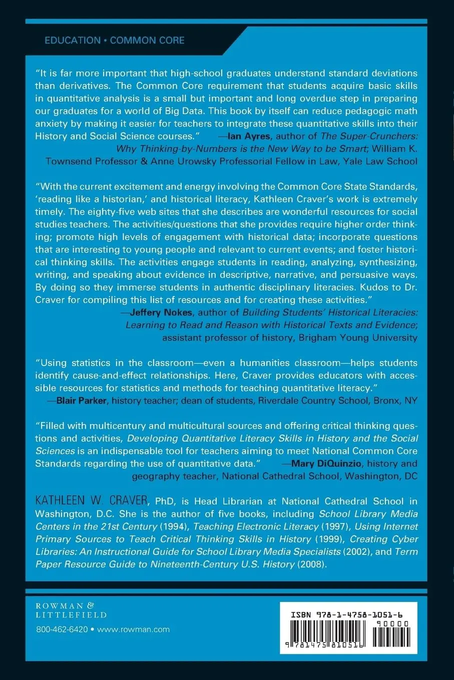 Rückseite: 9781475810516 | Developing Quantitative Literacy Skills in History and the Social...