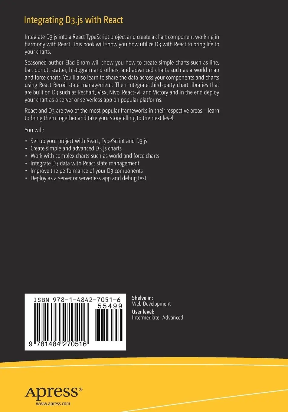 Rückseite: 9781484270516 | Integrating D3.Js with React | Elad Elrom | Taschenbuch | xviii | 2021