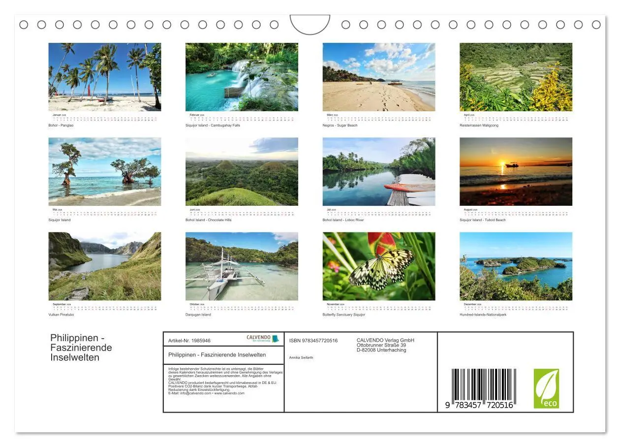 Bild: 9783457720516 | Philippinen - Faszinierende Inselwelten (Wandkalender 2026 DIN A4...
