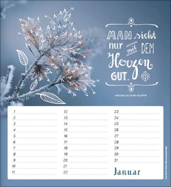 Bild: 9783731880516 | Geburtstagskalender Im herzen barfuß | Verlag Korsch | Kalender