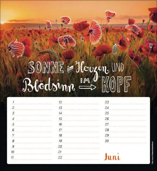 Bild: 9783731880516 | Geburtstagskalender Im herzen barfuß | Verlag Korsch | Kalender