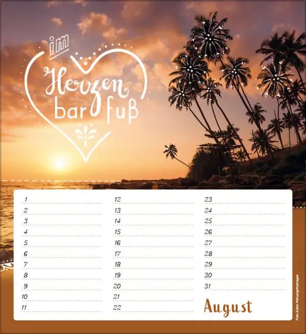 Bild: 9783731880516 | Geburtstagskalender Im herzen barfuß | Verlag Korsch | Kalender