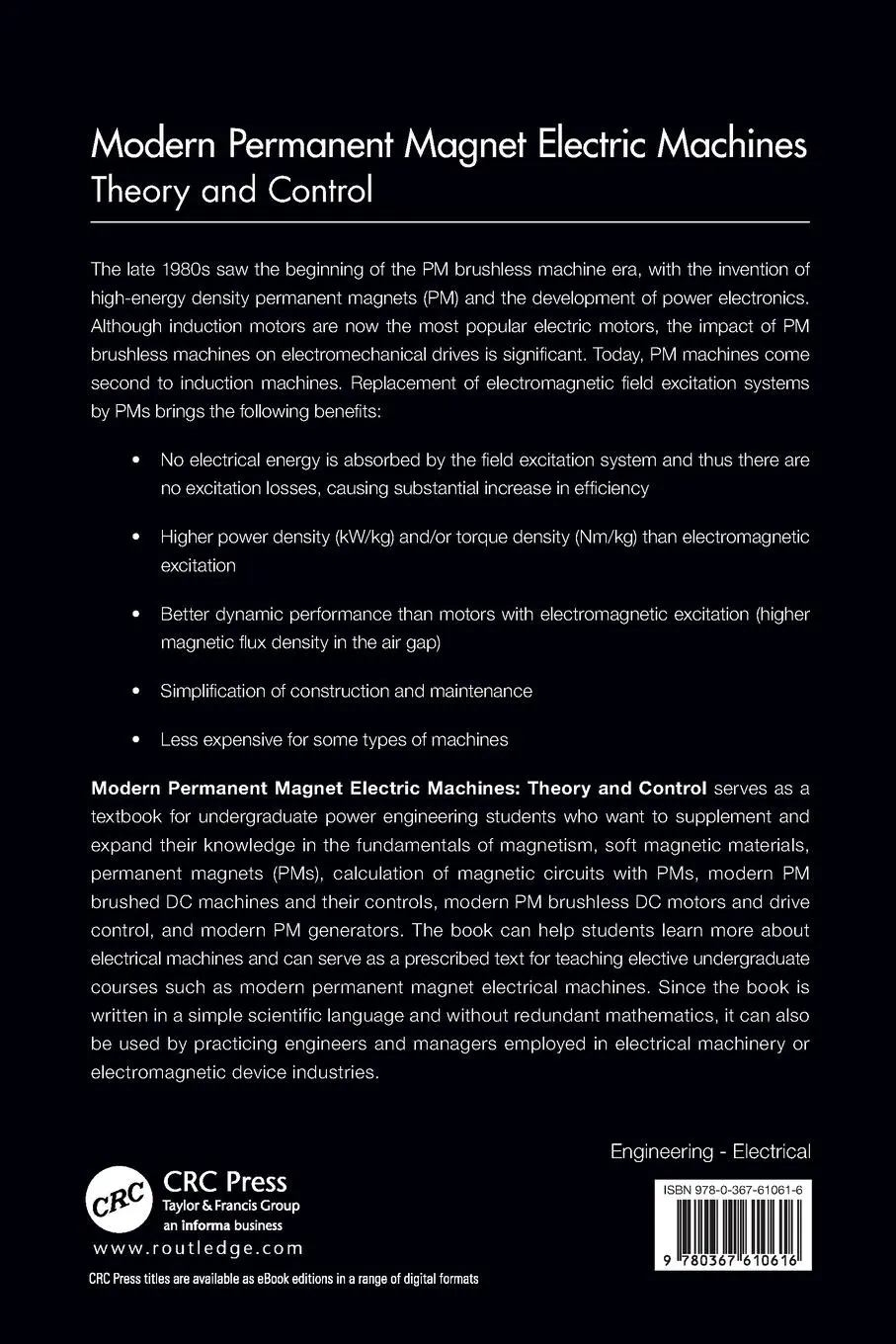 Rückseite: 9780367610616 | Modern Permanent Magnet Electric Machines | Theory and Control | Buch