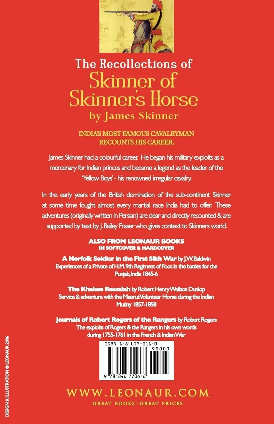 Rückseite: 9781846770616 | THE RECOLLECTIONS OF SKINNER OF SKINNER'S HORSE - JAMES SKINNER AND...