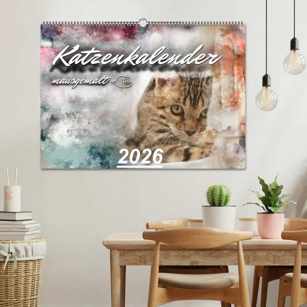 Bild: 9783457880616 | Katzenkalender mausgemalt (Wandkalender 2026 DIN A2 quer), CALVENDO...