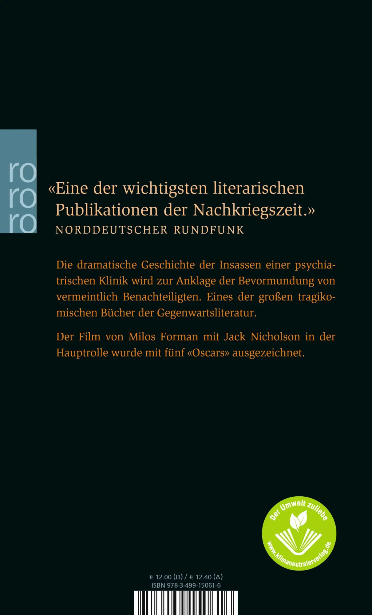 Rückseite: 9783499150616 | Einer flog über das Kuckucksnest | Ken Kesey | Taschenbuch | 352 S.