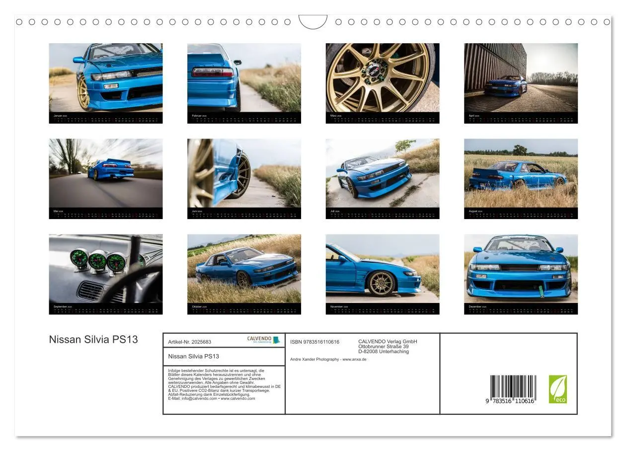 Bild: 9783516110616 | Nissan Silvia PS13 (Wandkalender 2026 DIN A3 quer), CALVENDO...
