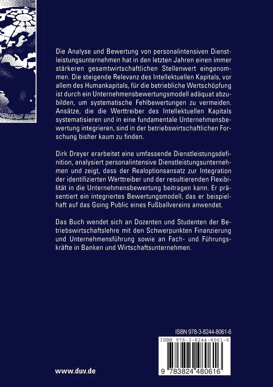 Rückseite: 9783824480616 | Bewertung personalintensiver Dienstleistungsunternehmen | Dirk Dreyer