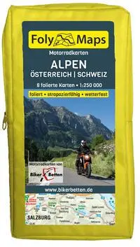 Cover: 9783965990616 | FolyMaps Motorradkarten Alpen Österreich Schweiz | (Land-)Karte | 2025
