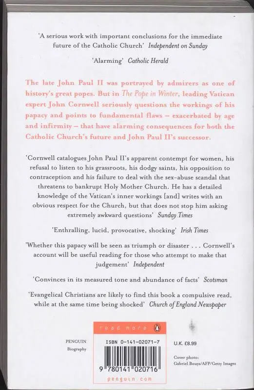 Rückseite: 9780141020716 | The Pope in Winter | John Cornwell | Taschenbuch | Englisch | 2015