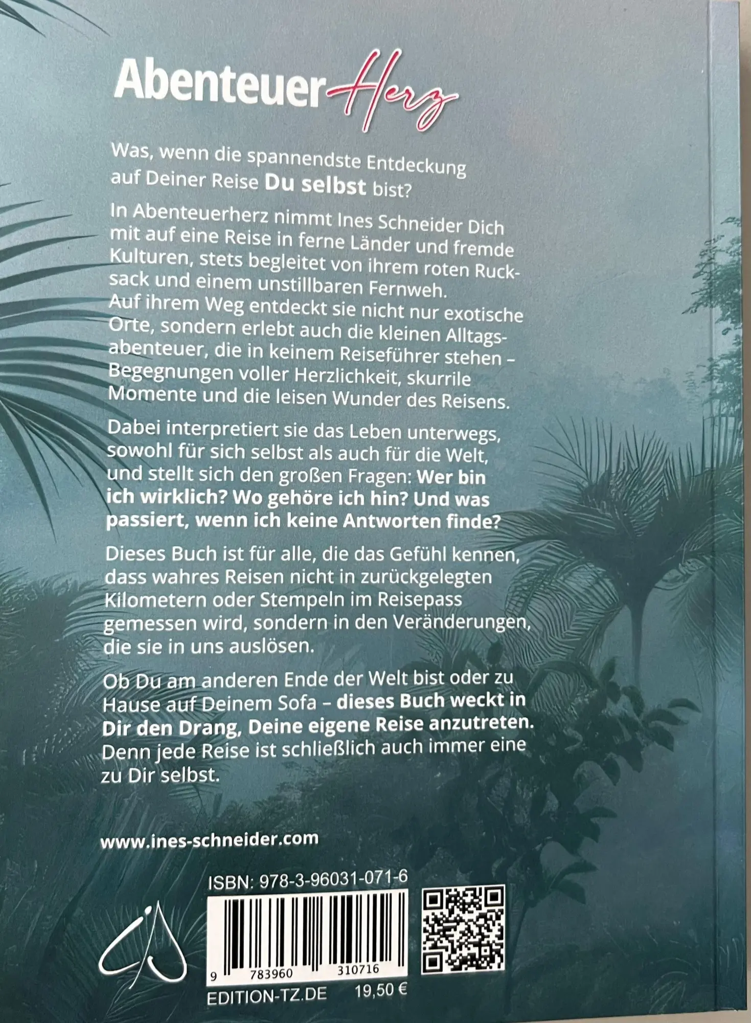 Rückseite: 9783960310716 | Abenteuer Herz | Ines Schneider | Taschenbuch | 268 S. | Deutsch