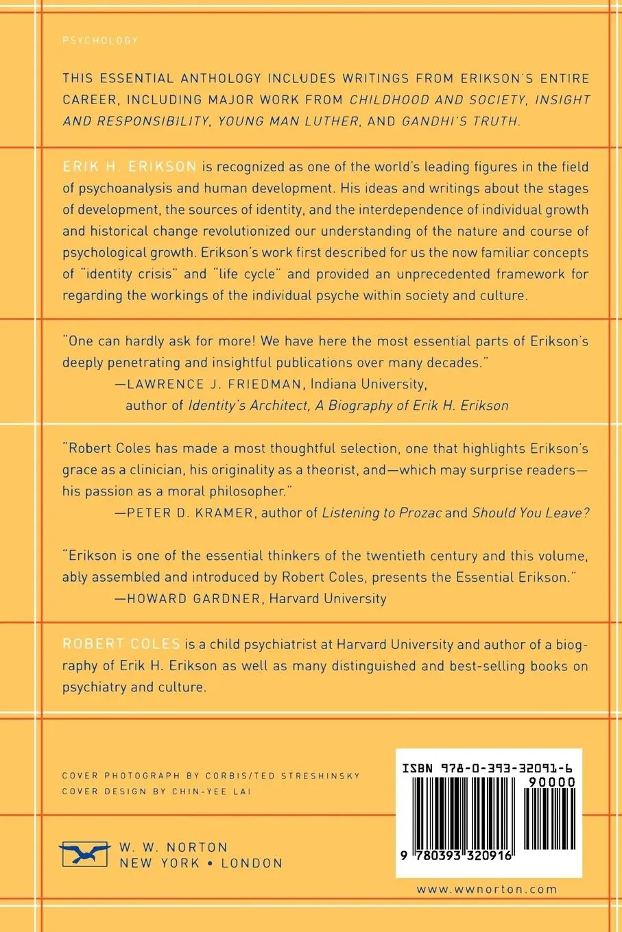 Rückseite: 9780393320916 | The Erik Erikson Reader | Erik Homburger Erikson | Taschenbuch | 2001