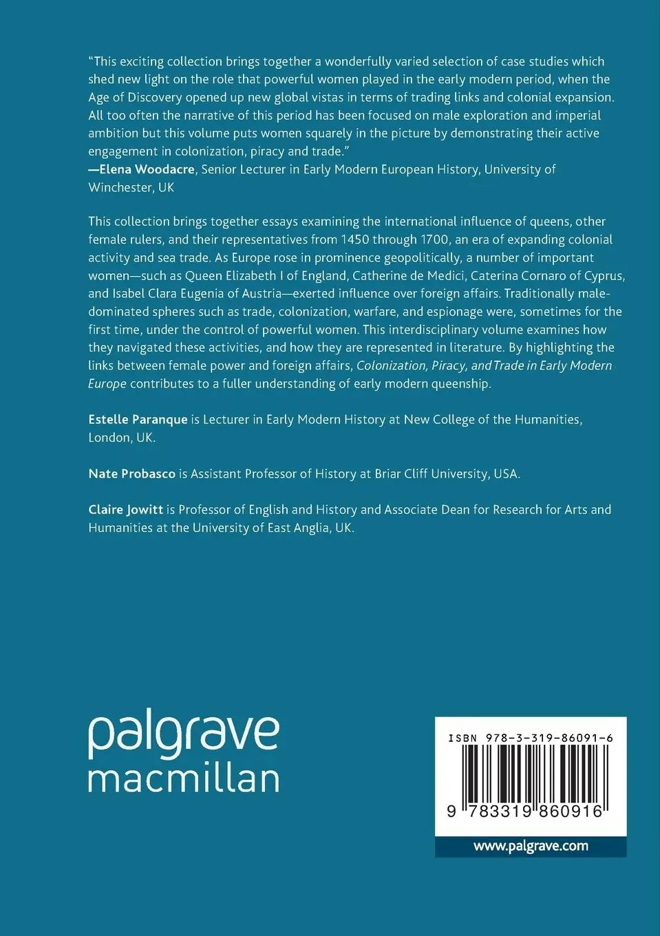 Rückseite: 9783319860916 | Colonization, Piracy, and Trade in Early Modern Europe | Taschenbuch