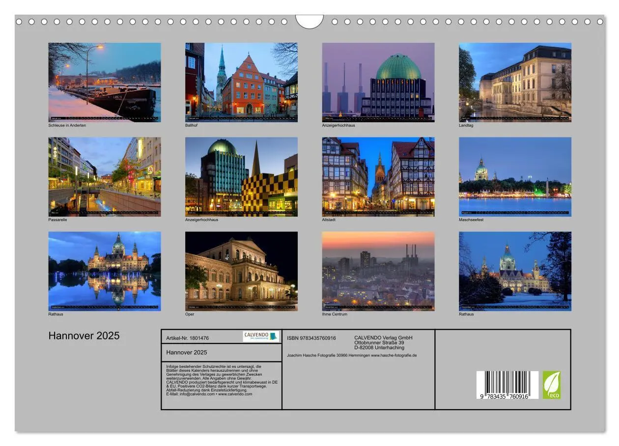 Bild: 9783435760916 | Hannover 2025 (Wandkalender 2025 DIN A3 quer), CALVENDO Monatskalender