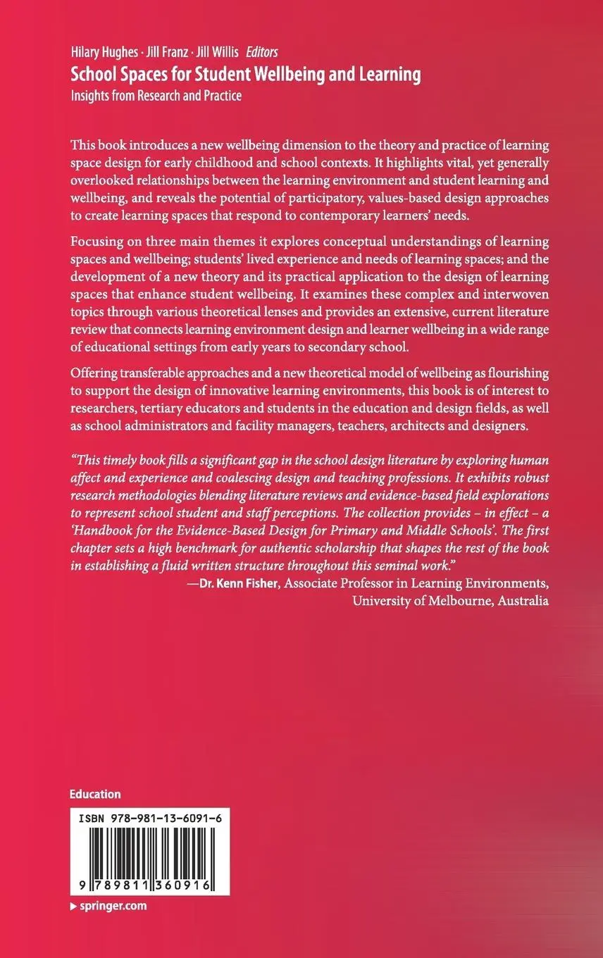 Rückseite: 9789811360916 | School Spaces for Student Wellbeing and Learning | Hughes (u. a.)