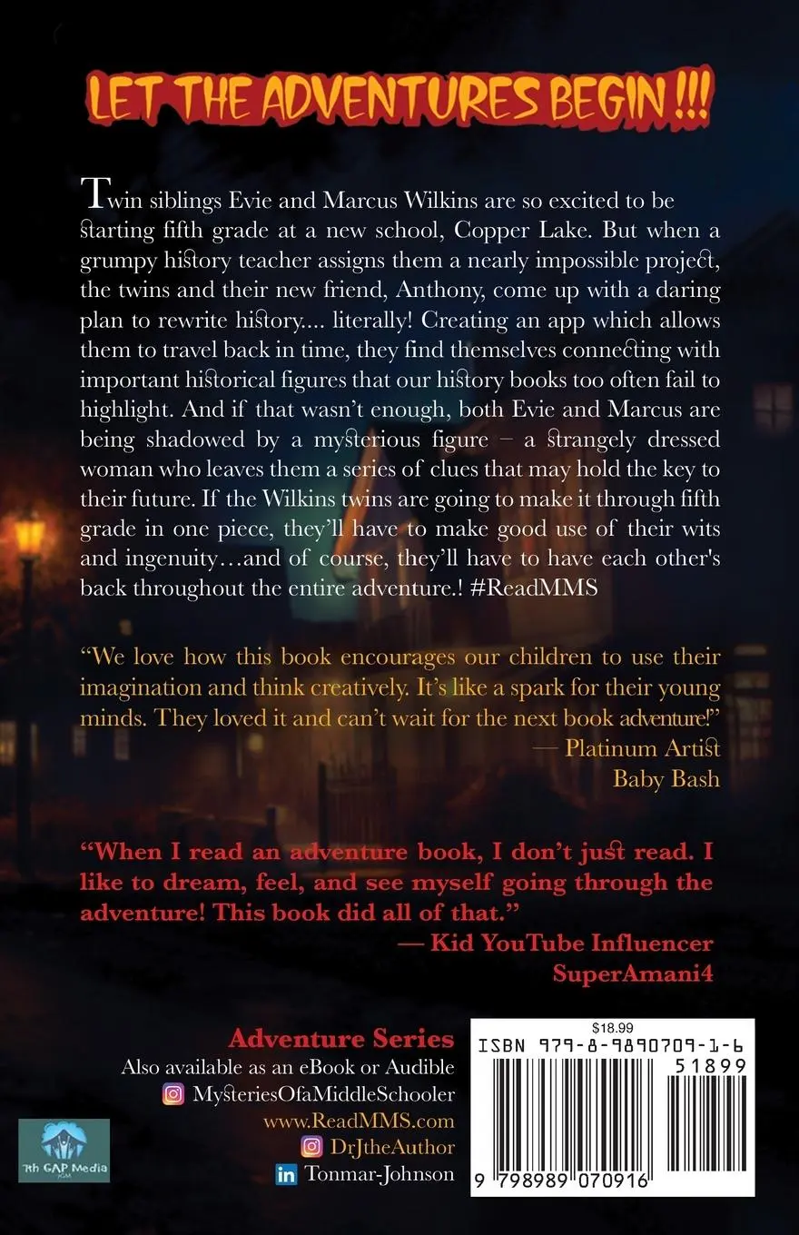 Rückseite: 9798989070916 | Mysteries of a Middle Schooler | Let the Adventures Begin | Johnson