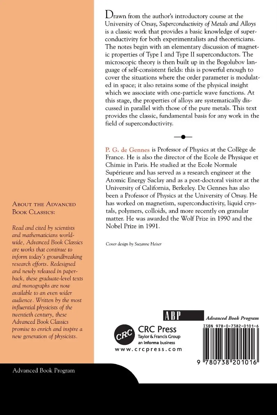 Rückseite: 9780738201016 | Superconductivity Of Metals And Alloys | P. G. De Gennes | Taschenbuch